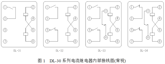DL-30系列电流继电器接线图